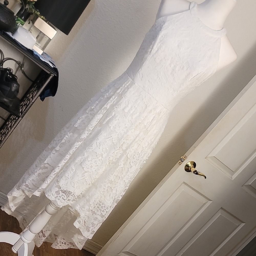 Elegant White Lace Dress by Dressystar